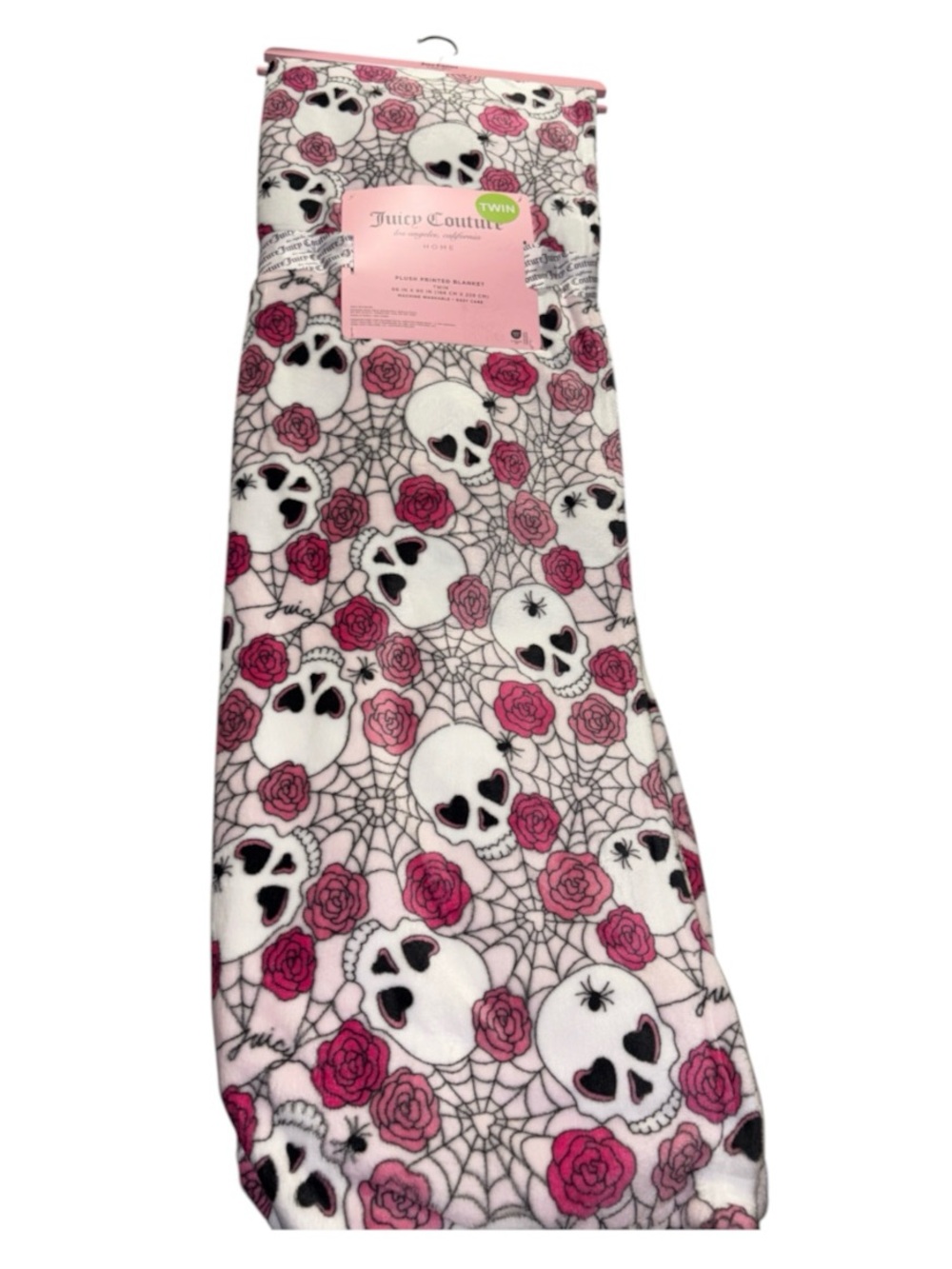 Juicy Couture Skull Design Plush Throw 66x90